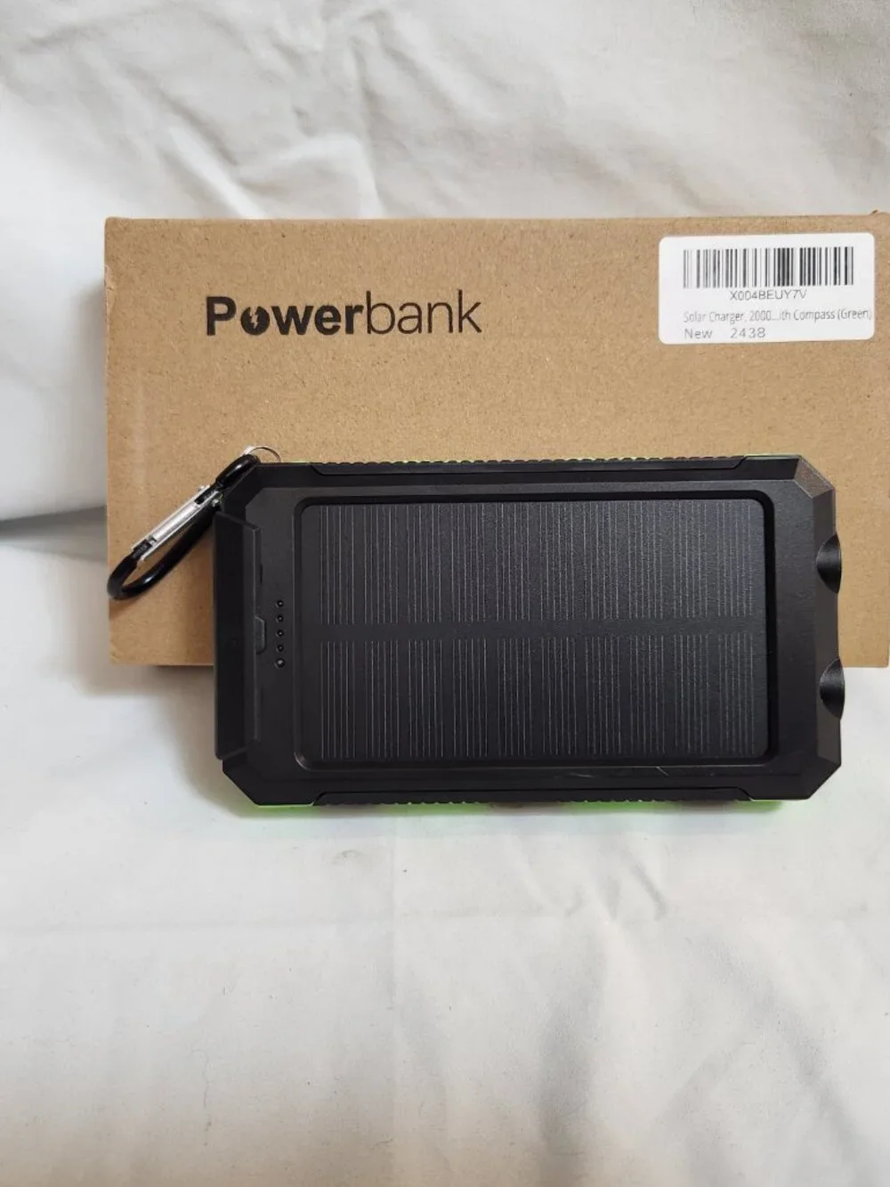 Solar Power Bank Charger, Flashlight, Compass- NEW